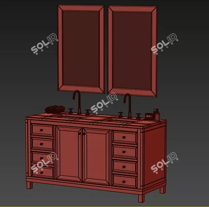 Chicago 60'' Double Vanity - Stunning, Spacious Bathroom Upgrade 3D model image 2