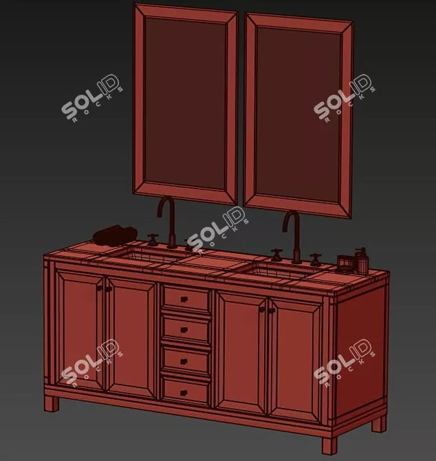 Chicago 72" Double Vanity by James Martin Vanities 3D model image 2