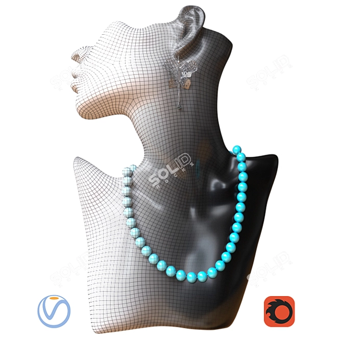 Exquisite Resin Jewelry Display 3D model image 3