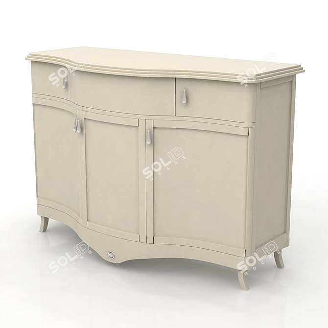 Elegant 4-Drawer Storage Solution 3D model image 1