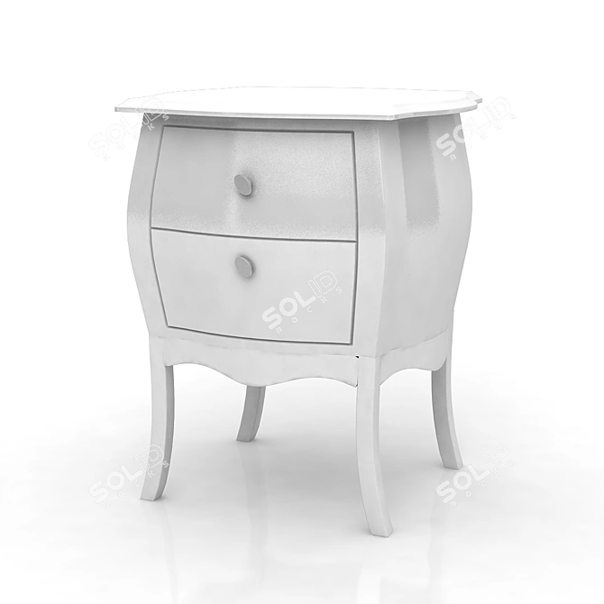 Modern Wood Nightstand 3D model image 1