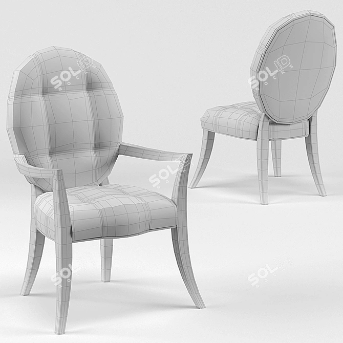 Diana Pale Blue Tufted Chair: Modern Elegance 3D model image 3