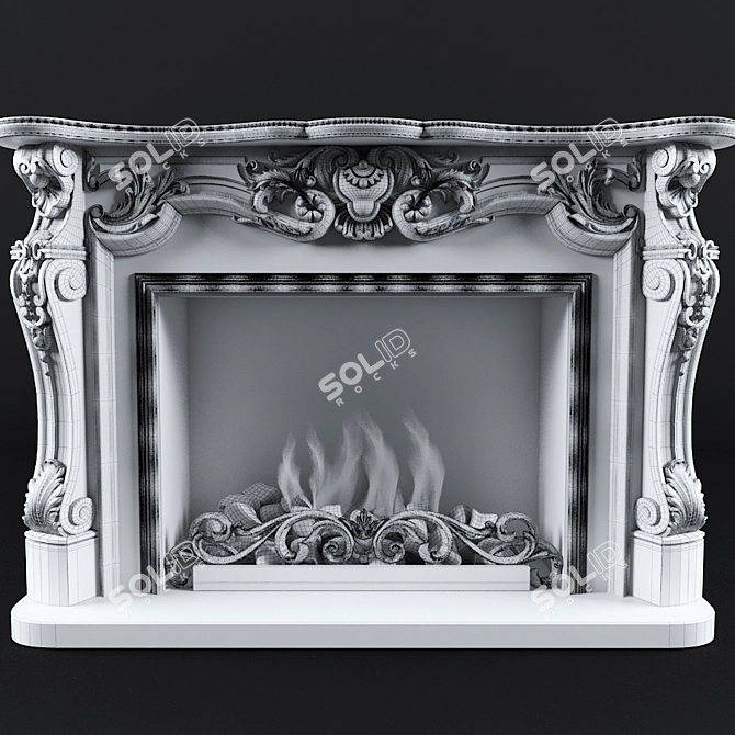 Classic 3D Max Fireplace - High-quality, CNC Compatible 3D model image 3