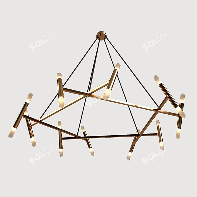 Minimalist Pentagon Chandelier 3D model image 2