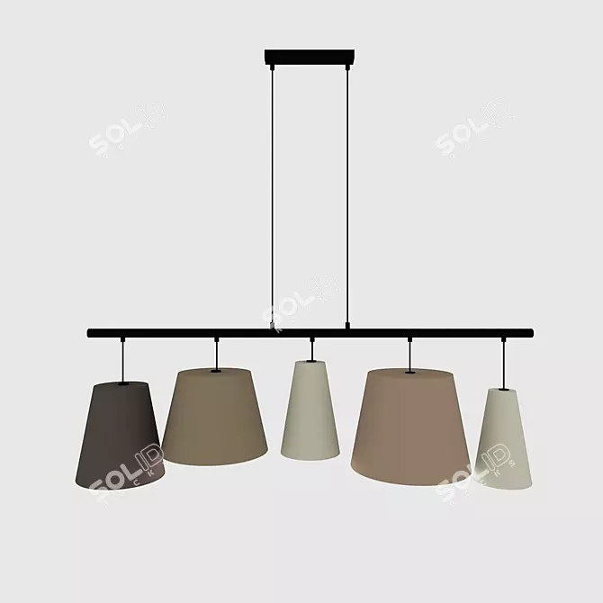 Bronze 5-Light Pedro TK Chandelier 3D model image 1