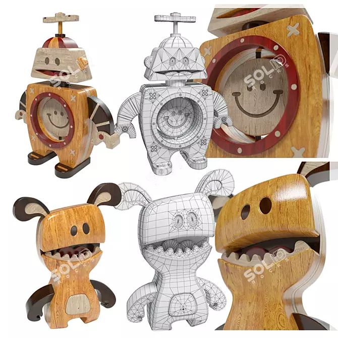 Title: Natural Wood Toys for Home and Kids 3D model image 3
