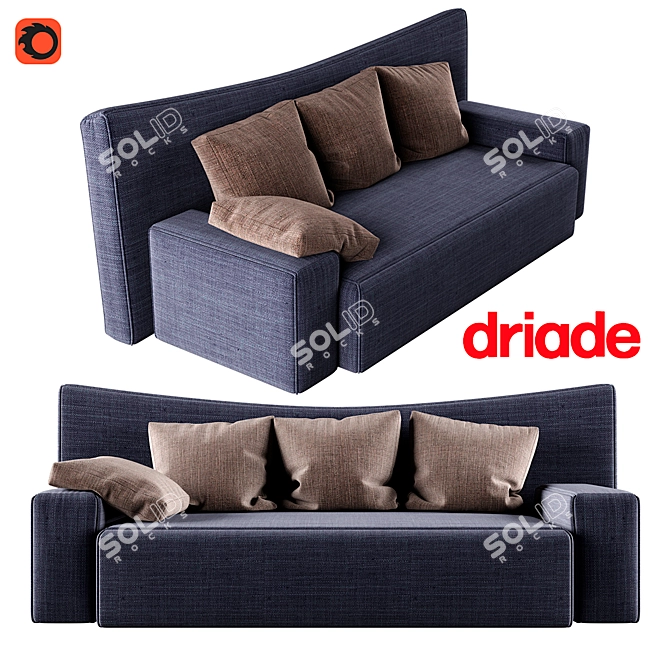 Stylish Driade Wow Low Back Sofa by Philippe Starck 3D model image 1