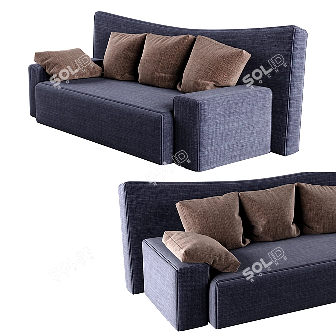 Stylish Driade Wow Low Back Sofa by Philippe Starck 3D model image 2