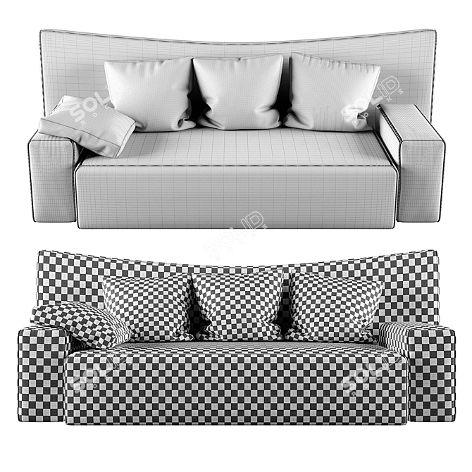 Stylish Driade Wow Low Back Sofa by Philippe Starck 3D model image 3