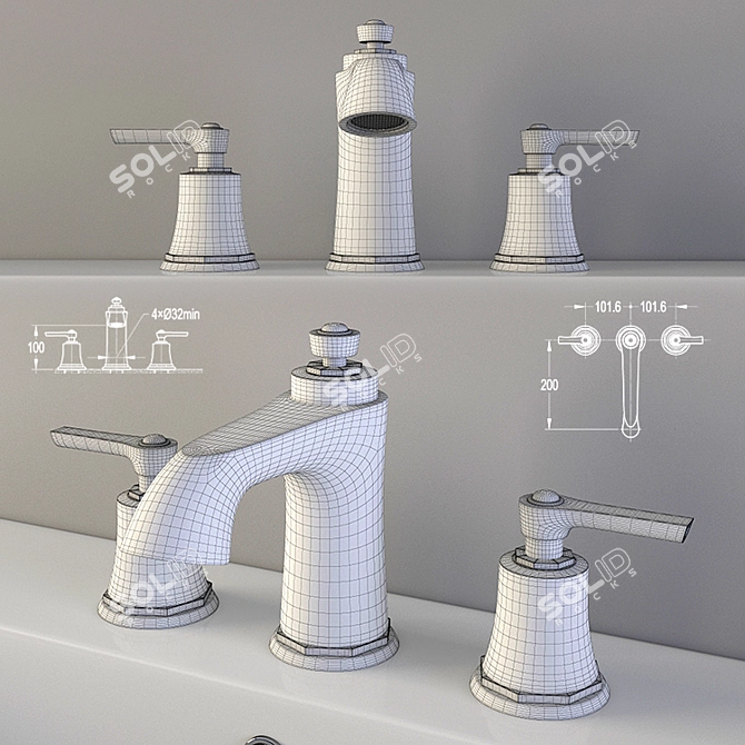 Elegant Cezares Liberty Faucet 3D model image 2