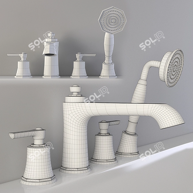 Cezares Liberty Bath Mixer 3D model image 3