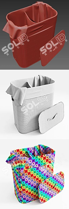 Tatkraft Laundry Basket: Durable and Stylish 3D model image 3