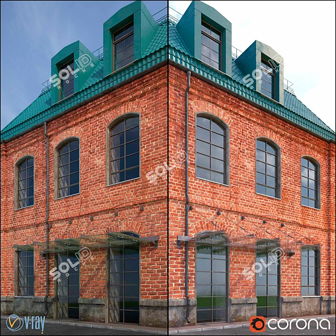 Factory-Style Entry Group 3D model image 2