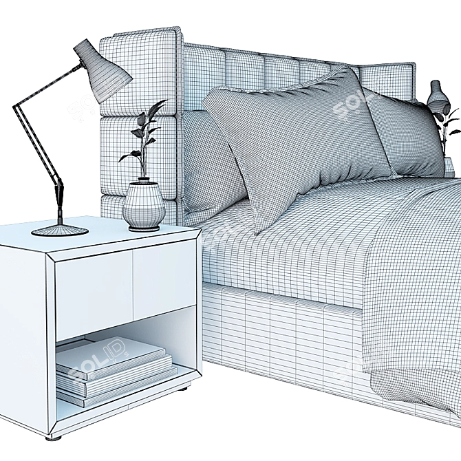 Title: MyFurnish Cube Bed 3D model image 2