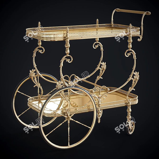 Riperlamp Brass Trolley - Spanish-Made Trolley for Easy Transport 3D model image 1