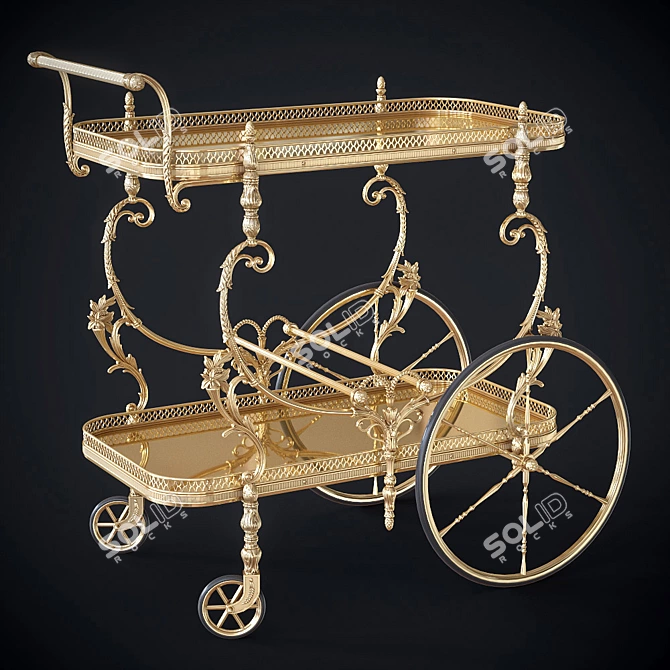 Riperlamp Brass Trolley - Spanish-Made Trolley for Easy Transport 3D model image 2