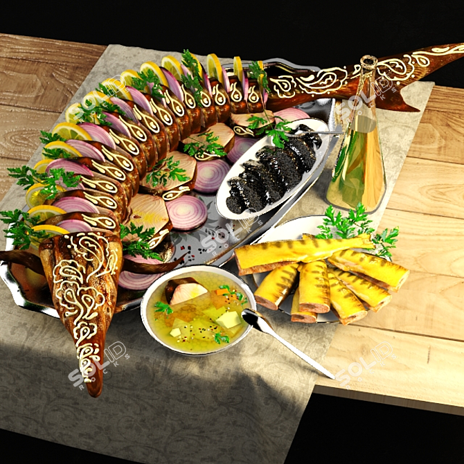 Savory Sturgeon Delight 3D model image 2