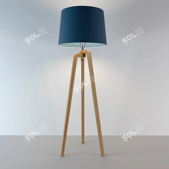 Modern Metal Standing Lamp 3D model image 1