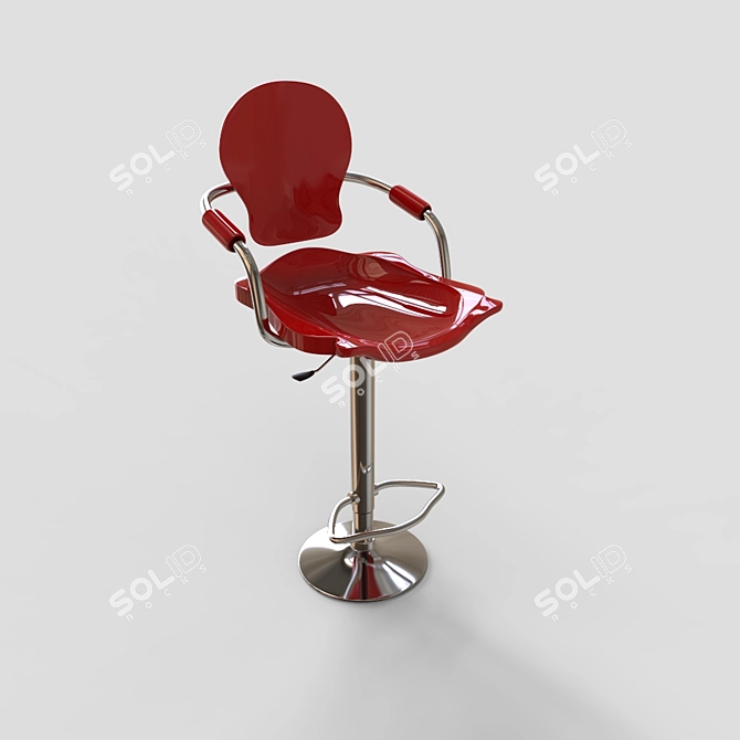 Modern Open Plastic Chair: High/Medium/Low Polys 3D model image 2
