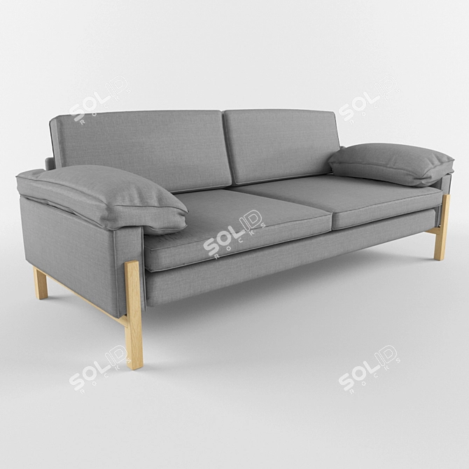 Modern Grey Como Sofa 3D model image 1