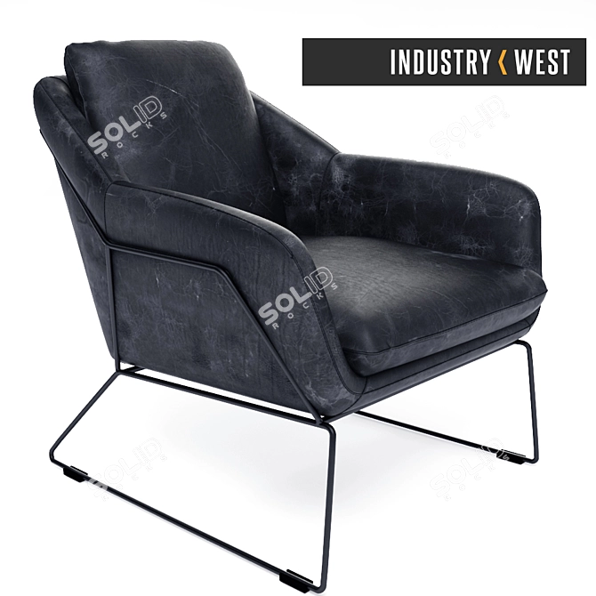 Modern Metal Lounge Chair 3D model image 1