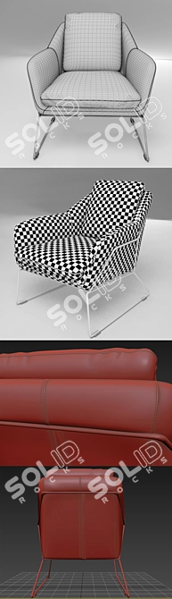 Modern Metal Lounge Chair 3D model image 3