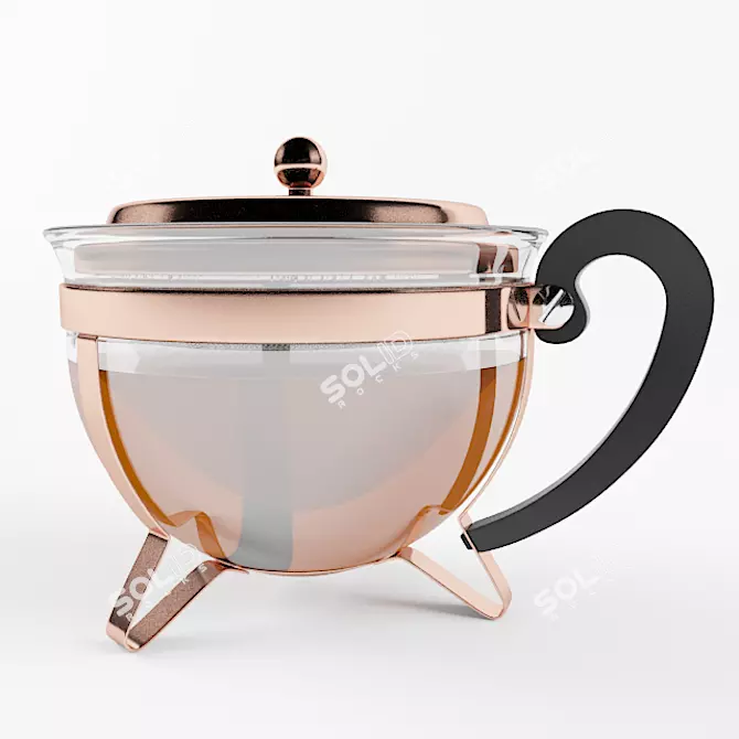 Elegant Bodum Shambord 1.3L Teapot 3D model image 1