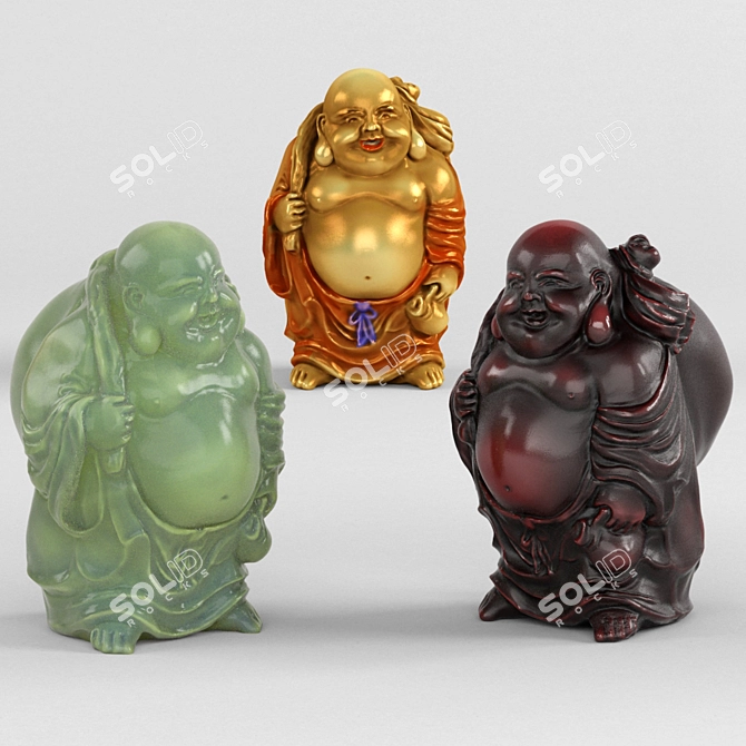 Hotei (Budai) Statue - Serene and Elegant 3D model image 1