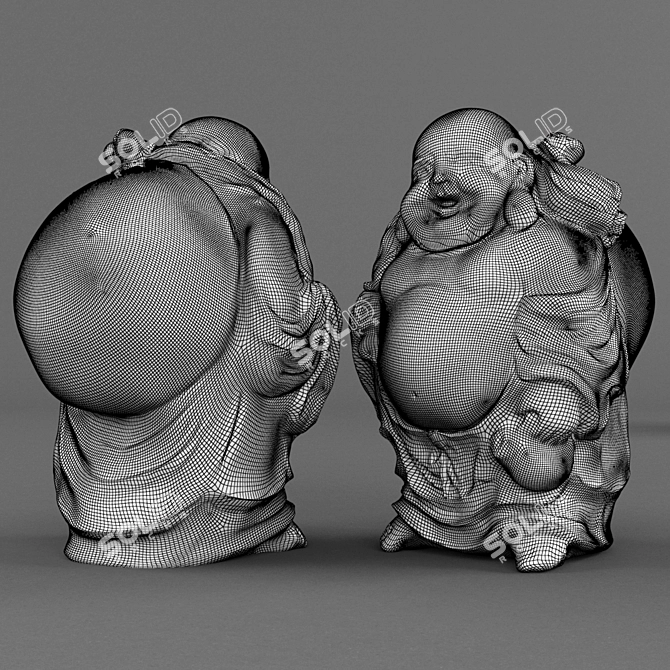 Hotei (Budai) Statue - Serene and Elegant 3D model image 3