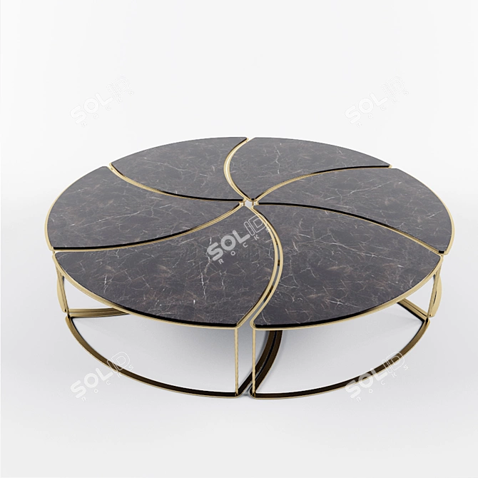 Orion Modular Brass Coffee Table 3D model image 3
