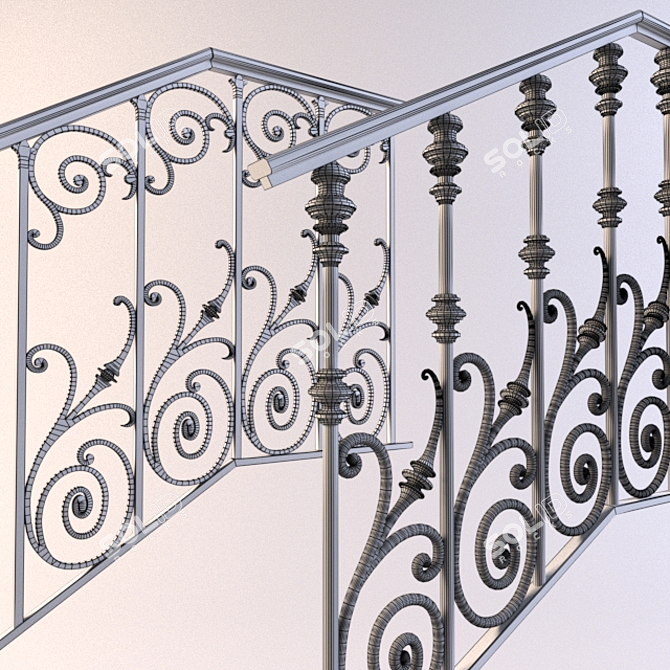 Universal Staircase Railings 3D model image 3