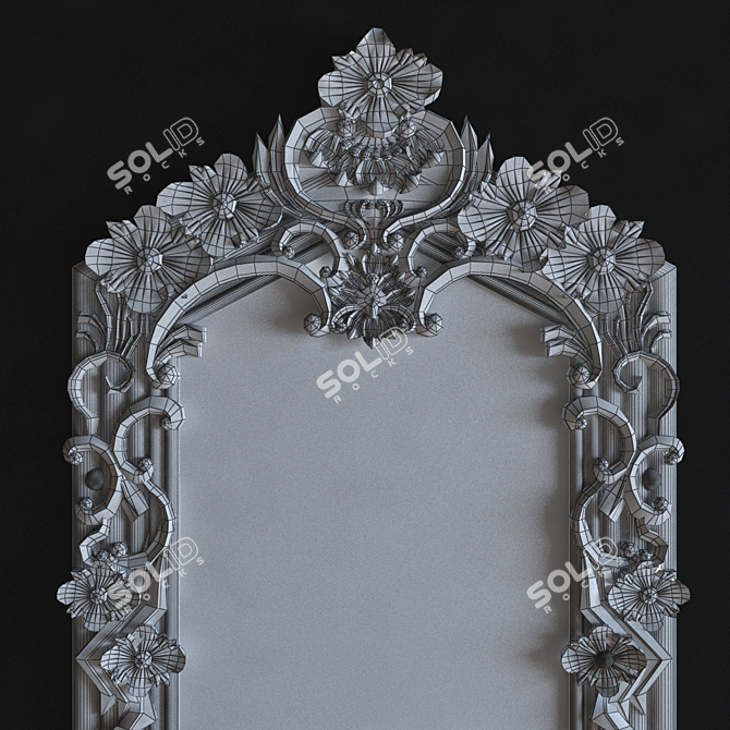 Golden Venetian Wall Mirror 3D model image 2