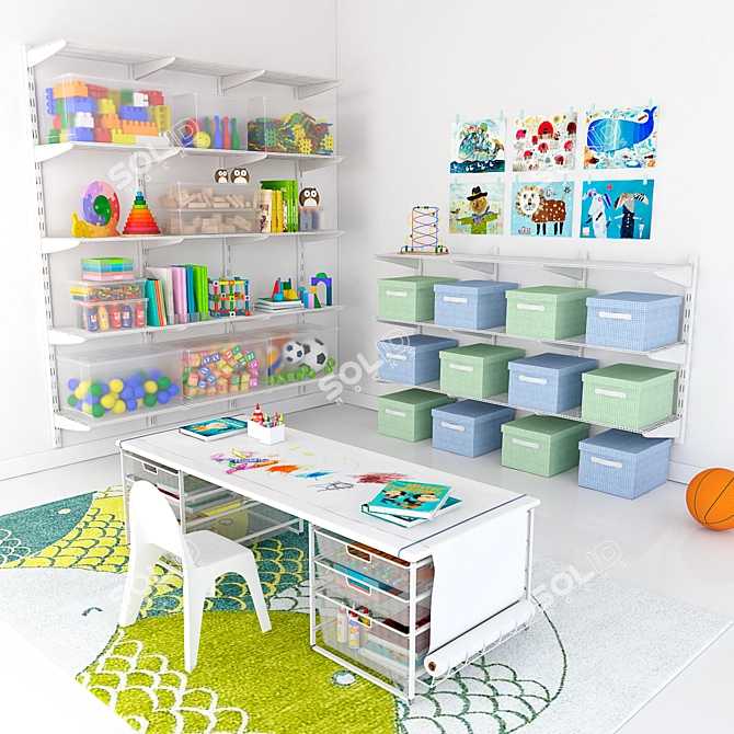 Space-saving Organization for Kids 3D model image 1