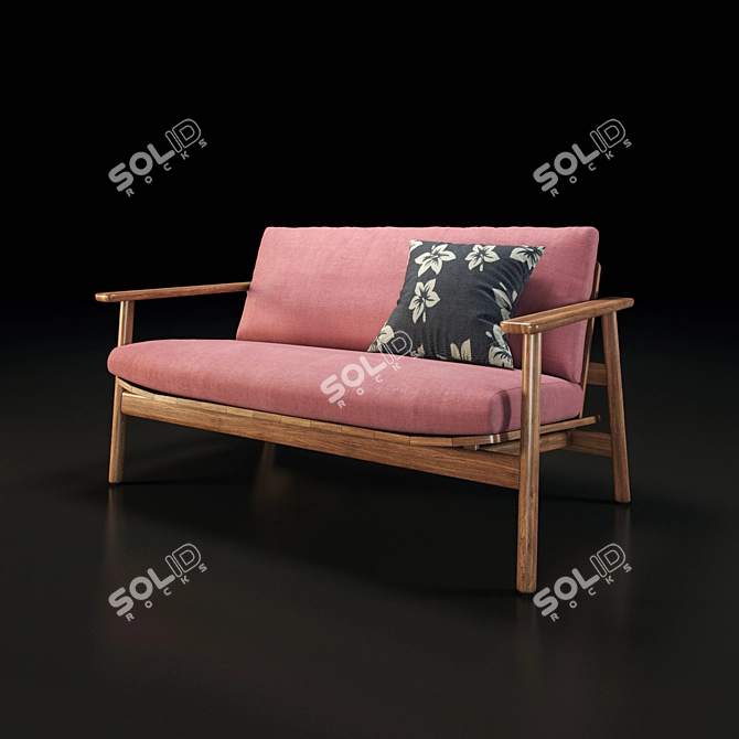 Elegant Modern Sofa with V-Ray Rendering 3D model image 1