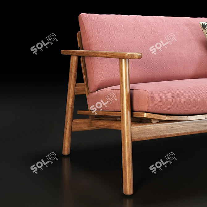 Elegant Modern Sofa with V-Ray Rendering 3D model image 2