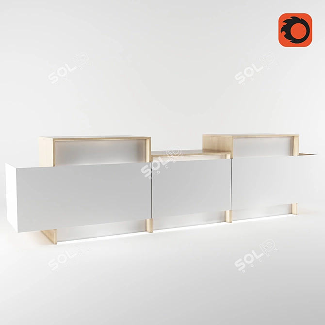 Modern Reception Desk: Sleek Design 3D model image 1