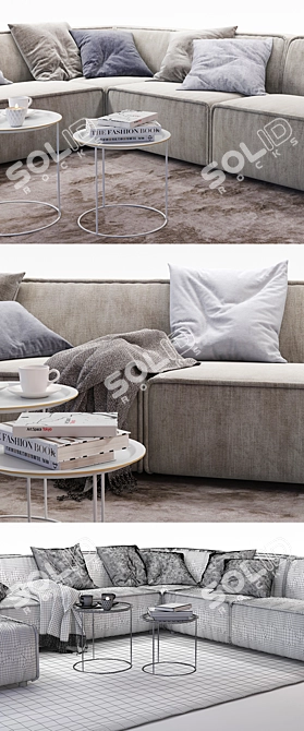 Modern BoConcept Carmo 7 - Stylish Corner Sofa, Complete Set 3D model image 3