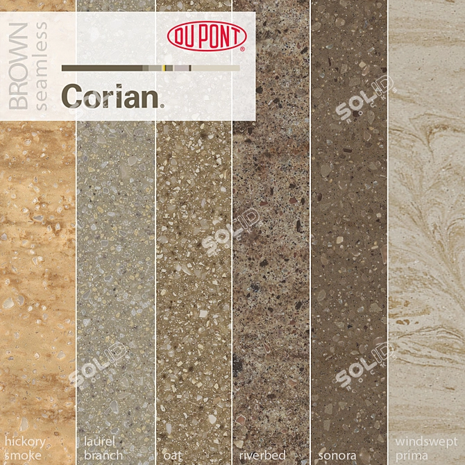 Luxury Brown Corian Kitchen Countertops 3D model image 1