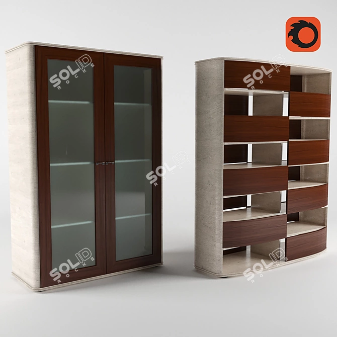 Dividing Office Cabinet - Elegant Space Organizer 3D model image 1