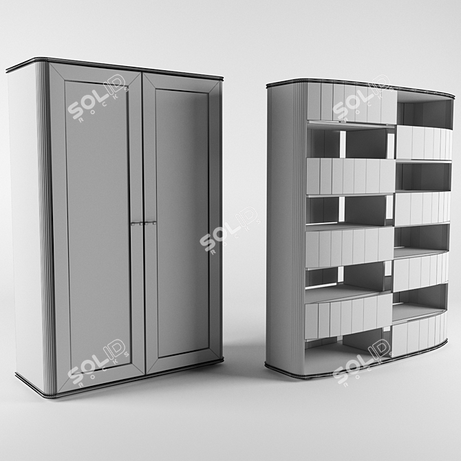 Dividing Office Cabinet - Elegant Space Organizer 3D model image 2