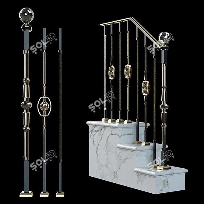  Diamond Staircase Railing 3D model image 1