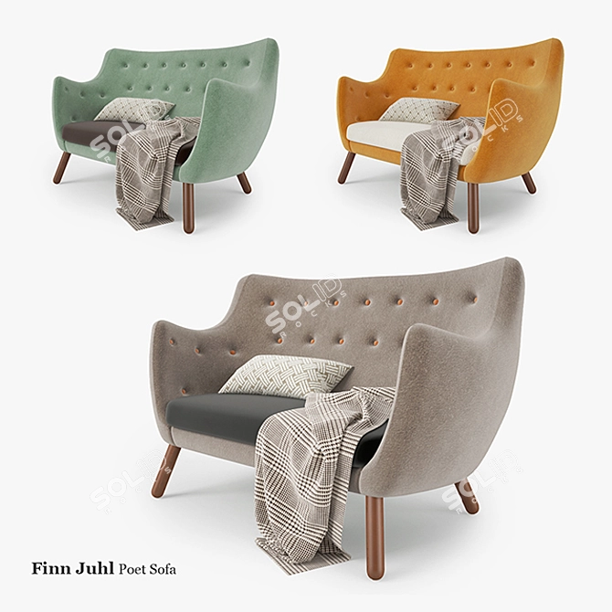 Modern FJ Poet Sofa 3D model image 1