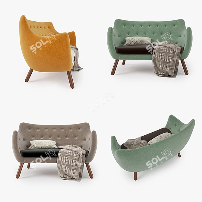 Modern FJ Poet Sofa 3D model image 2