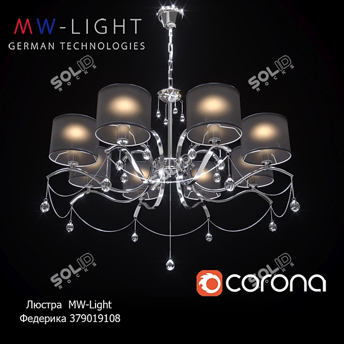 Elegant Crystal Chandelier: Federica 3D model image 1