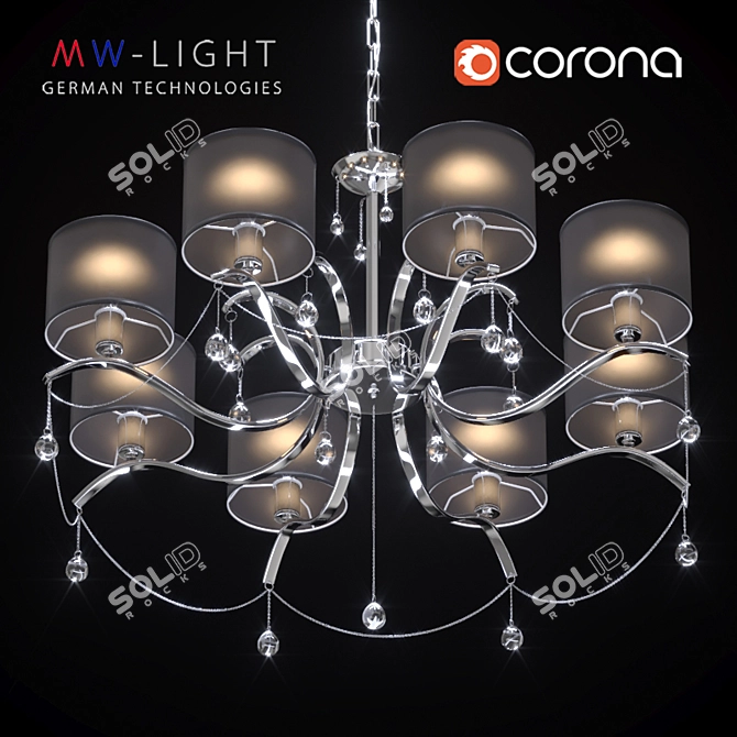 Elegant Crystal Chandelier: Federica 3D model image 3