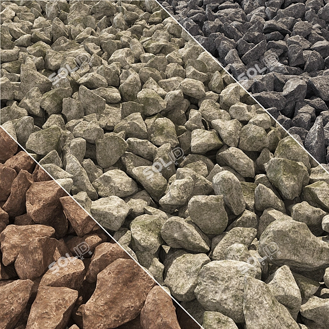 Gravel Road Texture - 3D Max+Fbx 3D model image 1