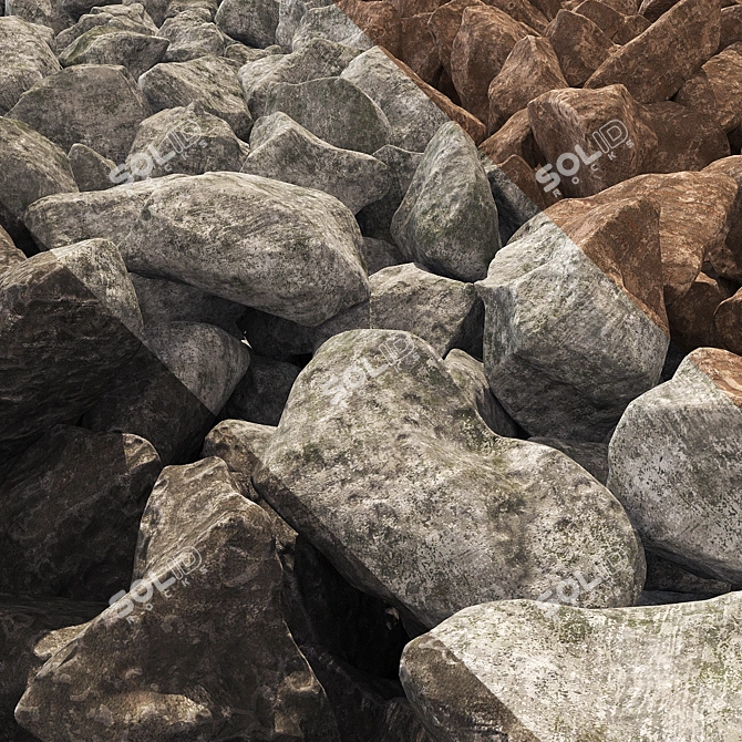 Gravel Road Texture - 3D Max+Fbx 3D model image 2