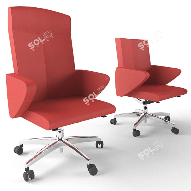 Luxury Executive Office Chair Set 3D model image 2