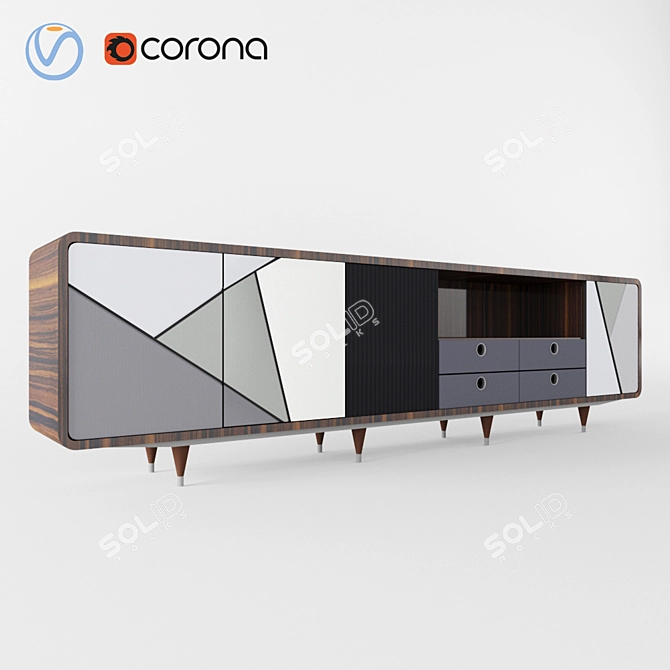 Customizable Curbstone & Chest of Drawers 3D model image 3