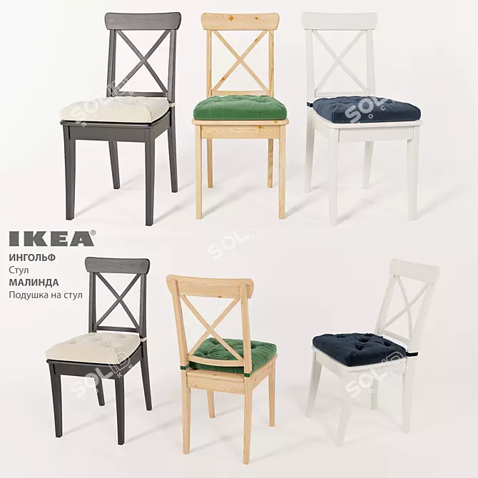 Stylish and Compact IKEA INGOLF 3D model image 1